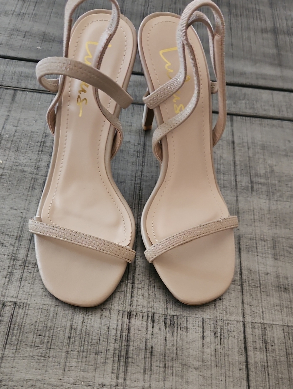 Lulu's Blush Strappy Slingback Heels